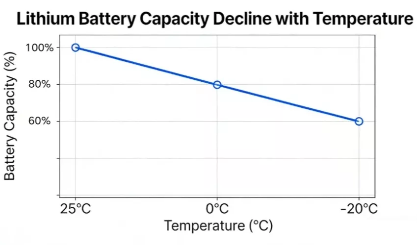 Lithium Battery Capacity Decline with Temperature