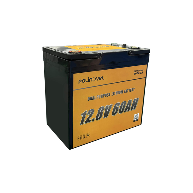 12V 60Ah Dual Purpose Lithium Battery with M8 Terminals