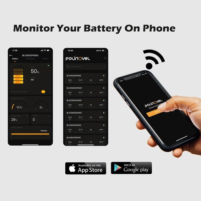 12V 50Ah LiFePO4 Bluetooth Battery BL1250